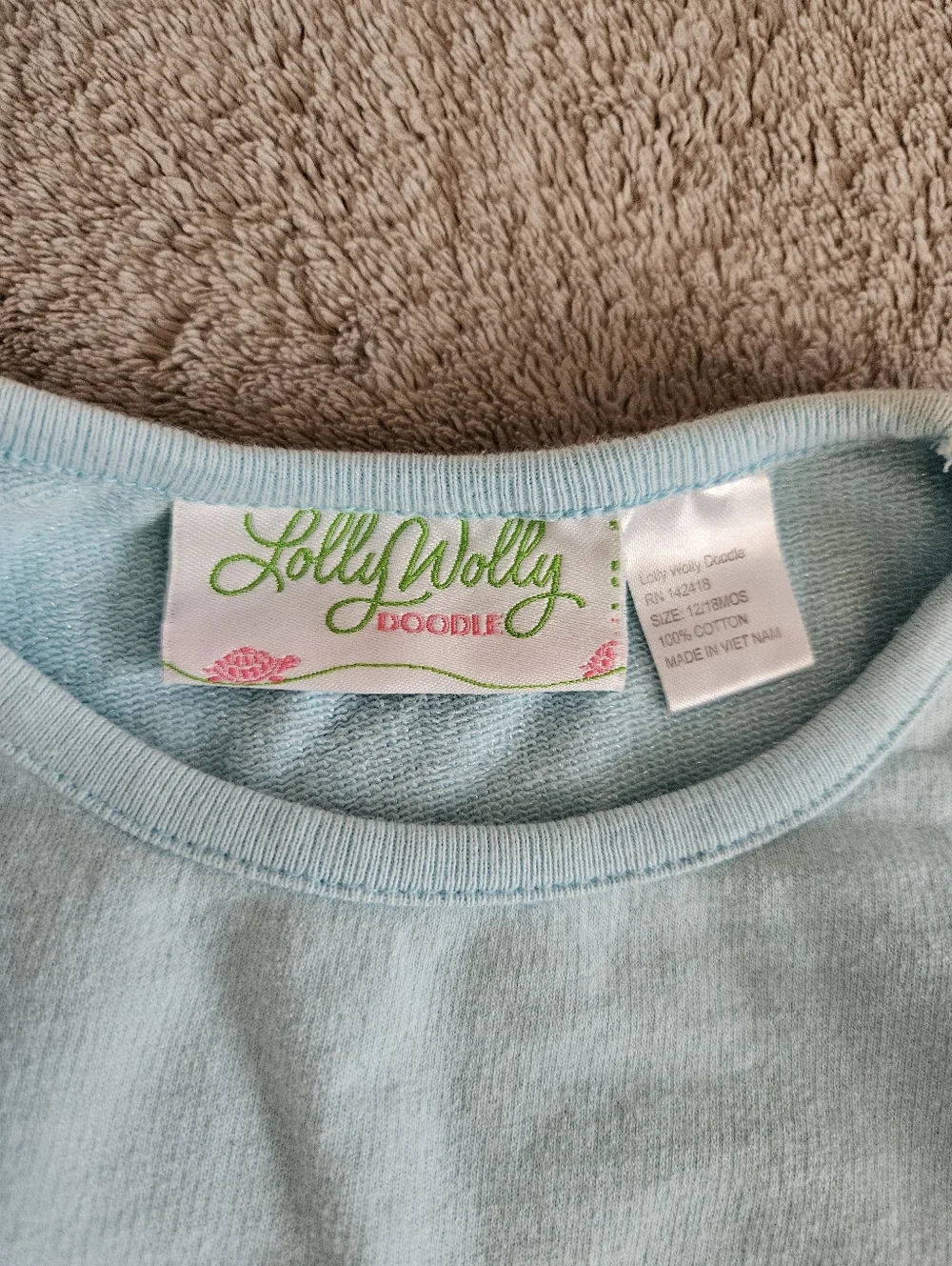 Lolly Wolly Doodle Light Blue Tiered Long Sleeve Dress 12-18m